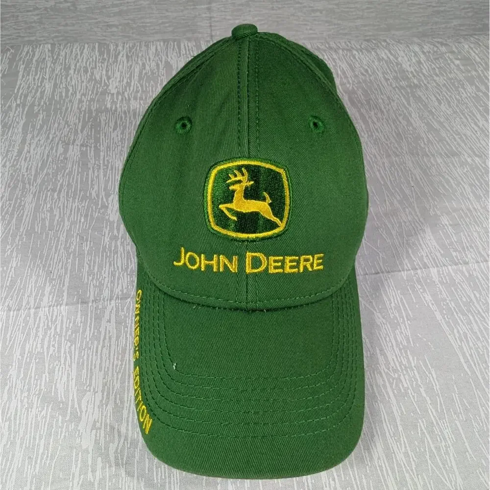John Deere Adjustable Strap Baseball Hat Green Owners Edition